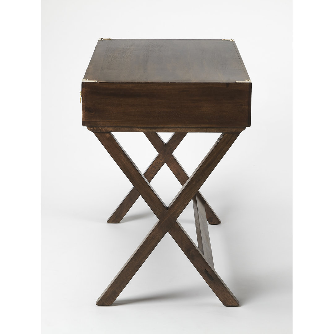 Aerilyn Wood 2-Drawer Desk with X-Base Legs